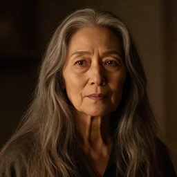 portrait of a gentle and wise female with long hairs in alan lee and marc simonetti and emil melmoth style  , cinematic lighting