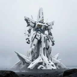 surreal covenant deformation mecha tower, futuristic berserk white architecture in the beach in iceland, foggy, highly detailed, digital painting, arstation, concept art, hyperealistic octane render, unreal engine,