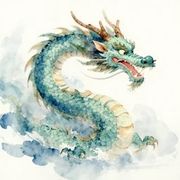 龙, watercolor painting