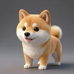 Shiba Inu shaped like a cube, 4k photo