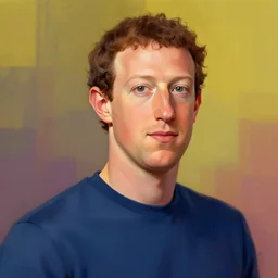 A beautiful portrait of a Mark Zuckerberg, frontal, digital art by Eugene de Blaas and Ross Tran, vibrant color scheme, highly detailed, in the style of romanticism