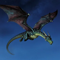 dragon flying through the night sky by james gurney