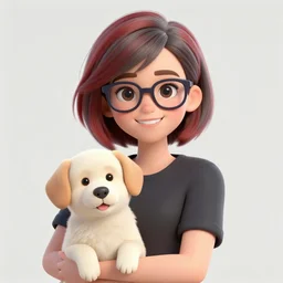 a smiling girl with short grey red hair and dark rim glasses, she is proudly holding a fido jar into the camera. close up. the fido jar is filled with big green pickles, by dorothy lathrop