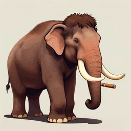 mammoth with a cigar