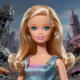 portrait of a barbie doll, in the style of Shishkin poster post-apocalypse hyper-maximalistic, with high detail, cinematic, 8k resolution, beautiful detail, insanely complex details, artstation trends