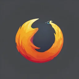 flaming tiger, digital art, logo, simple, angular, firefox, two colors