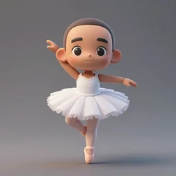 full body 3 d render of dave chappelle as a ballerina claymation nendoroid! action figure, studio lighting, grey background, no shadow, blender, trending on artstation, 8 k, highly detailed