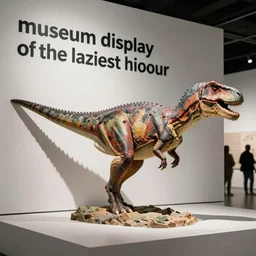 “museum display of the laziest dinosaur”