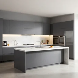 modern kitchen with island