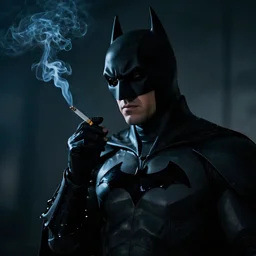 batman smoking cigarette, photograph, dark, cool