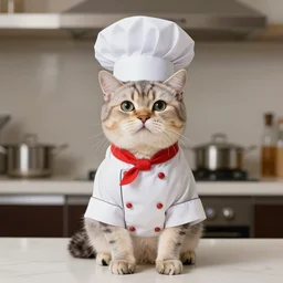 photo of a cat fully dressed as a chef, proudly posing for a portrait. extremely detailed. beautiful. 4 k. award - winning.