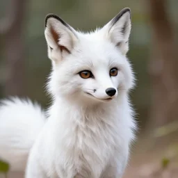 anthropomorphic female fox with white fur covering her body in the style of zootopia