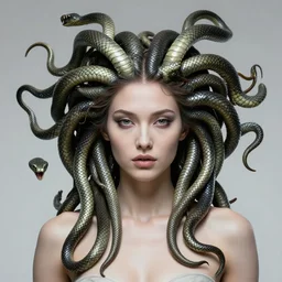 portrait medusa, goddess, science fiction, organic, snakes, stunning beautiful by h r giger, ultra detailed, 3 d, future tech, global illumination, award winning, fashion magazine, wires and circuits