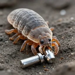 Electron microscope image of a tardigrade eating metal