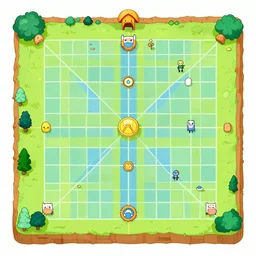 d & d style battle map with grid inspired by adventure time