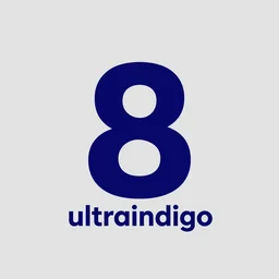 8 k minimalist logo for a project called ultraindigo centered around samurai and the color indigo, post - processing, vector art