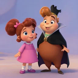 the daughter of ursula and misses puff, disney villan style, 2 d, detailed