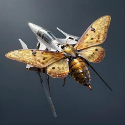 a cybernetic moth mixed with a starfighter, highly detailed, artstation, super realistic, unreal engine, 8 k