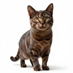 jovial bastet cat goddess, high detail digital art, full body, standing, isolated on a pure white background, centered, whole figure in frame, sharp focus, studio lighting