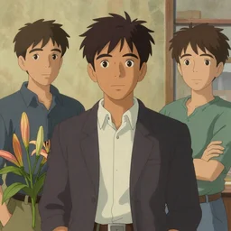 artwork by Michael Whelan, Bob Larkin and Tomer Hanuka, of a solo individual portrait of an Indian guy with Lillies, dapper, simple illustration, domestic, nostalgic, full of details, by Makoto Shinkai and thomas kinkade, wes anderson, wes anderson, wes anderson, wes anderson, wes anderson, Matte painting, trending on artstation and unreal engine