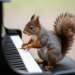 squirrel playing the piano