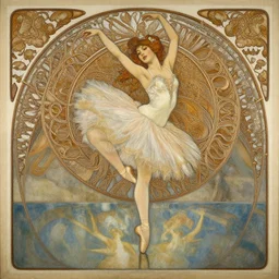 a beautifull intricate rope painting of a dancing ballerina, reflexions, verry high details by william turner art, greg rutkowski and alphonse mucha, trending on artstation, very very detailed, masterpiece, muted colors