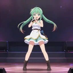 calliope mori performing on a big stage, 2 d, anime