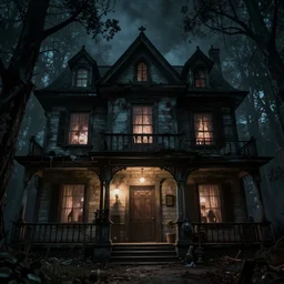 realistic photograph of the inside of a creepy haunted house, horror scene, artstation
