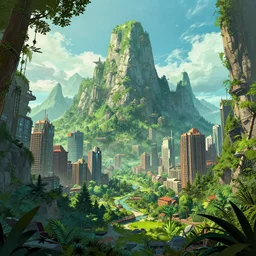 🌲⛰🏘🏢🚢🌿, style artstation, style greg rutkowsk, comic art book,, octane render, unreal engine 6, epic game graphics, fantasy, ciberpunk, post - apocaliptic, ray tracing