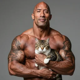 dwayne the rock johnson as a cat