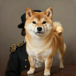 Painting of Napoleon as a Shiba Inu, 8K, high quality