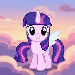 professional chibi inspired character design. dreamland wonderland haughty stubborn friendly modest perfect symmetrical littlest pet shop pony twilight sparkle princess character portrait. key visual. winged unicorn. turbulent wind, close - up, cute pleasing palette, undulating nebulous sunset clouds adorable, idyllic cumulonimbus adorable matte painting key visual pastel from fantasia ( 1 9 4 1 )