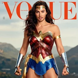 chris hemsworth as wonderwoman, vogue cover photo