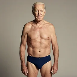 Photo of Joe Biden in swimsuit, soft studio lighting, photo taken by Martin Schoeller for Abercrombie and Fitch, award-winning photograph, 24mm f/1.4