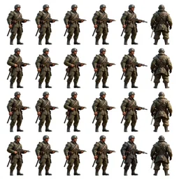 2 d shooter game concept art sprite sheet!!!, 1 8 0 0 victorian combat underwater soldier concept art, hyperrealism, fine detail, 8 k, 3 d render, artgerm, artstation contest winner, cgsociety, cryengine, zbrush, vray, no background
