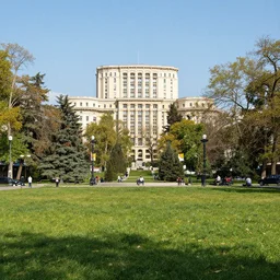 4 k hd, high resolution photograph of i. o. r. park in bucharest, full colour, shot with sigma f / 4. 2, 2 5 0 mm sharp lens, wide shot, high level texture render