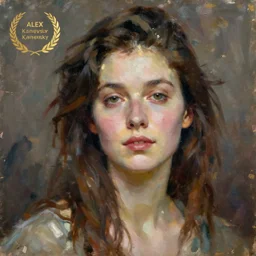 painting of a woman by alex kanevsky