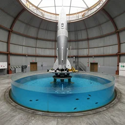 A fish pond in a nuclear missile silo, HDR photo, award-winning