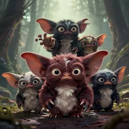 The Gremlins are too damn high, trending on Artstation, 8K, ultra wide angle, pincushion lens effect.