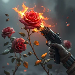a gun firing roses, artstation