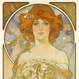 a portrait in the style of anna dittmann and charles dulac and alphonse mucha.