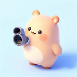 isometric chubby cute cannon, clean, cartoon, octane render, unreal engine, artstation