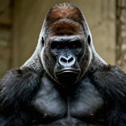 gorilla face of Emmanuel Macron in American Psycho (1999)