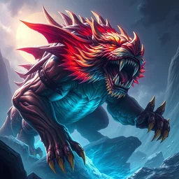 tigrex boss of monster hunter world iceborn worldboss guild raid digital painting bioluminance alena aenami artworks in 4 k design by lois van baarle by sung choi by john kirby and artgerm style pascal blanche and magali villeneuve