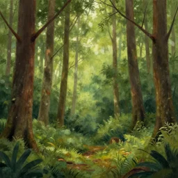 a forest naive artwork