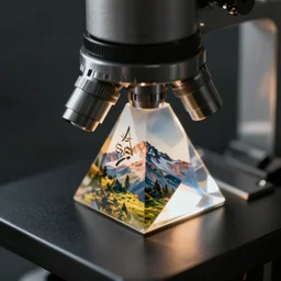 optical microscope view prism light