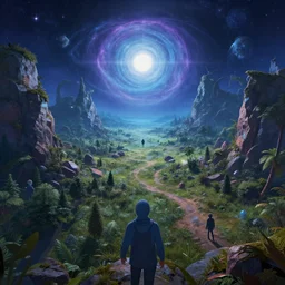 visions of an astral journey on r/place, artstation 4k digital art