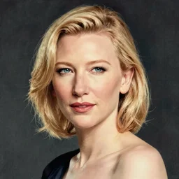 portrait of cate blanchett ,japanese wood print