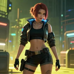 cyberpunk game female lead 4K wallpaper