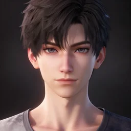 a very handsome, girly boy of eighteen with grey eyes and hair and a tear mole under his right eye perfect face, symmetric eyes, sharp focus, specular reflection, occlusion shadow, artstation, by ilya kuvshinov and jeremy lipking, light novel cover art, 3 d epic illustrations, symmetric body